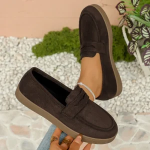 Spring Foreign Trade Women’s Loafers Cross-border Head Thick Bottom Pedal Low-top Slip-on Lightweight Retro Large Size