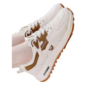 Spring Korean Version Light Running Leather Sneakers for Women Large Size Slip Resistant Soft Casual Torre Shoes