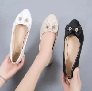 Spring Large Size Slip On Flat Shoes Pointed Toe Women’s Bow Flats