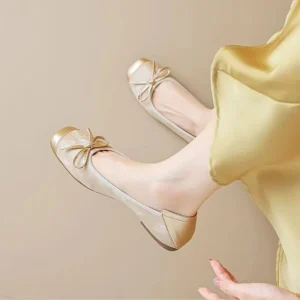 Spring New Arrival French style Solid Flat Ballet Shoes Bow Ribbon Soft Soled Maternity Loafers Slip on Roll