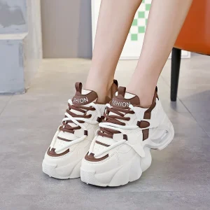 Spring New Arrivals Women’s Chunky Sneakers Fashion Platform White Casual Sports Shoes Versatile Non-slip