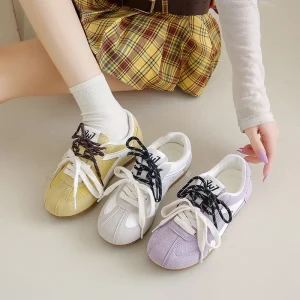 Spring New Korean Style Forrest Gump Women’s Casual Running Shoes All Match German Training Shoes with Lace Up Closure A89