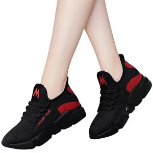 Spring New Style Women’s Lace-up Solid Comfortable Lightweight Sneakers Breathable Running Shoes