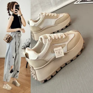 Spring New Women’s Dad Shoes Lightweight Comfortable Casual Sneakers Soft Sole Versatile Non-Tiring Sports Shoes