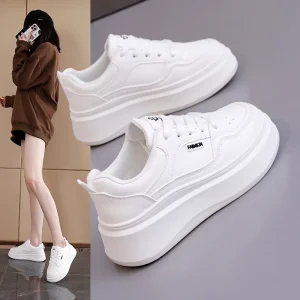 Spring New Women’s White Sneakers Selling Thick Sole Platform Shoes High End Fashion Casual Shoes