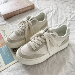 Spring Small White Women’s Retro Red Board Shoes Casual PU Upper Durable Chic Sneakers