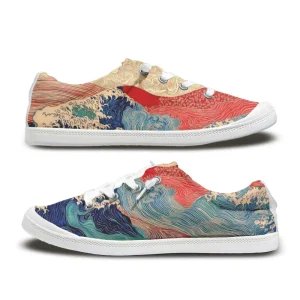 Spring Summer Autumn Casual Lace-up Comfort Walking Sneakers Vintage Pattern Men’s Women’s Canvas