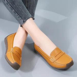 Spring Summer Autumn New Bean Women’s Closed Toe Wedges Flat Heel Casual Nurse Shoes Large Size