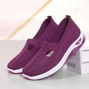 Spring Womens Casual Shoes New Breathable Lightweight Soft Sole Slip on Solid Fashion