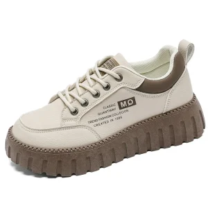 Spring and Autumn Breathable Fashion Trend Height Increasing Board Shoes with Thick Bottom Student Shoes for Women