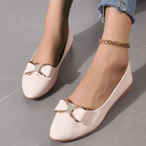 Spring and Autumn New One Foot Women’s Shoes MA-22 Shallow Mouth Large Water Diamond Bow Women’s Single Shoes