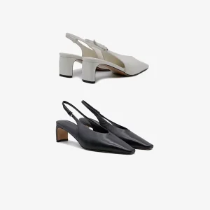 Square Toe Back Hollow Thick Kitten Heel Sandals With Adjustable Straps Summer 5cm Comfort Formal Shoes For Commuting
