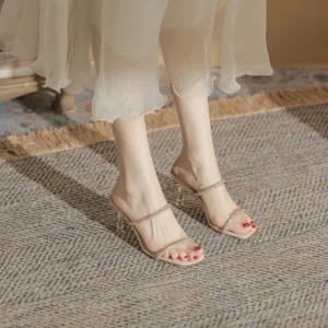Square Toe Lace Wedge Satin Rhinestone Toe Box Lightweight Evergreen Outdoor Winter Club Slip On Women’s Wedding Party Shoes