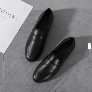 Step on Small Leather Shoes Women’s College Style Versatile Retro Loafers Flat Soled Single Shoes