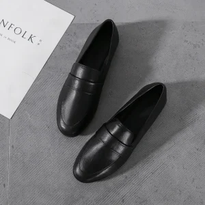 Step on Small Leather Shoes Women’s College Style Versatile Retro Loafers Flat Soled Single Shoes