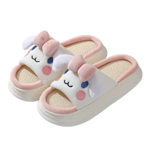 StepGrace New Design PVC Bottom Indoor Slippers Cute Shoes Summer Slippers Sandals Home Women Rabbit Animal Prints Pantufla