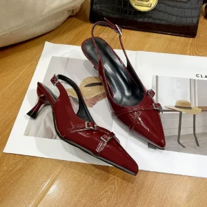 Stilettos for Women Patent Leather Pointed Toe High Heels With Women’s Heeled Sandals