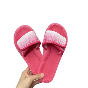 Stylish Versatile M print Women’s Flat Shoes Velcro Thick soled Frosted Slippers Non slip