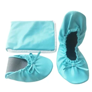 Stylish Women Ballet Flats Solid Suede Slip-on Adjustable Strap Foldable Driving Shoes with Bag All Season