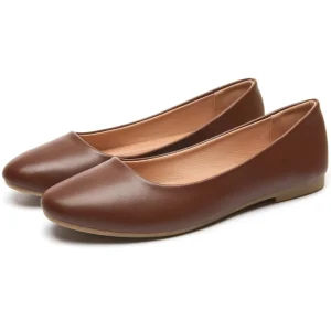 Stylish and Flexible Pointy Toe Pu Upper Non-slip Sole Women’s Flats Solid Color Waterproof Flats for Women’s Office