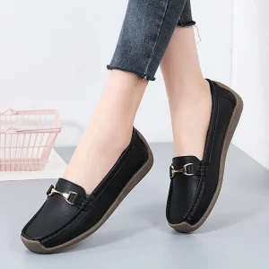 Summer Autumn Solid Daily Comfortable Breathable All Match Mom Shoes Loafers Flats Non Slip Women’s Commuting Work Shoes
