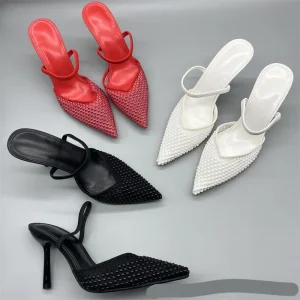 Summer Collection Women’s High Heels Large Fashionable New Sandals Fine Heeled Slippers Sexy Outdoor Banquet High Heeled Sandals