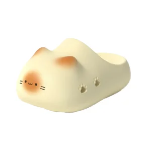Summer Cute Cat Fluffy Cushioned Plush Clog EVA Cloud Soft Casual Women’s Outdoor Indoor Beach Shoes