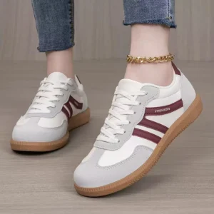 Summer European American Retro Color Ladies Plus Size Training Sneaker Women’s Lace-up Flat Shoes Designer Walking Shoes