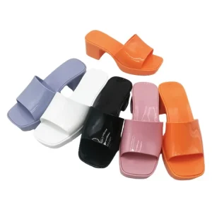Summer Fashion Casual Beach High Heel Slippers Women’s PVC Jelly Slipper