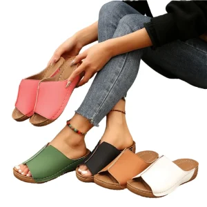 Summer Fashion Fish Mouth Sandals for Women Simple & Lightweight Slip On Platform Heels & Shoes