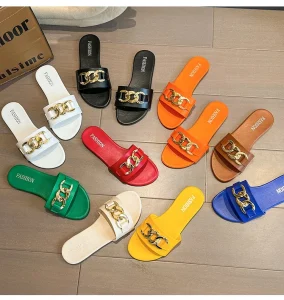 Summer Fashion Trendy Women’s Slippers Multi-Color Jelly Sandals with Open Toe and PU Lining