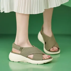 Summer Fashion Women’s Casual Shoes Platform Sandals Thick Bottom Anti Slip Breathable Lightweight Flat Sandals