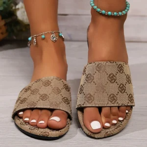 Summer Flat Designer Women’s Slippers Open Toe Beach Luxury New Design Ladies Slippers Fashion Ladies Sandals for Women