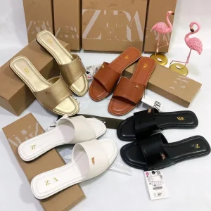 Summer Flat Slip on Sandals for Women Simple Design with Metal Fasteners Anti slip and Lightweight for Lady Shoes