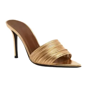 Summer Gold Color Pointed Toe Thin High Heeled Slippers Sandals for Women’s