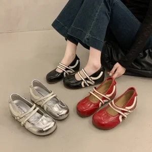 Summer Japanese Ballet Style Women’s Flat Shoes Comfortable Casual Sports Mary Jane Shoes for Autumn Spring