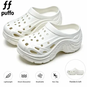 Summer Lightweight Women’s Clogs Platform EVA Breathable Hollow Thick Sole Closed Toe Outdoor Beach Sandals