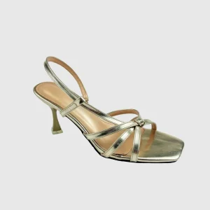 Summer Luxury Women’s Stiletto Heel Pumps Open Square Toe Slip On 8CM Heeled Sandals Back Strap Banquets Party Dress Shoes