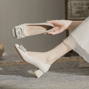 Summer New Arrival Ladies Thick Heels High Top Formal Office Shoes G Pumps High Heels for Women