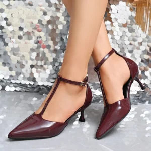 Summer New Arrival Sexy Pointed Toe Stiletto Hollow Sandals Women’s Cross border Plus Size Buckle Toe High Heels