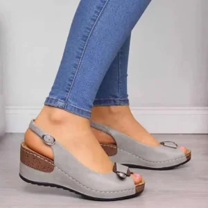 Summer New Fashion Slope Heel Flat Fish Mouth Ladies Sandals Cute Student Women’s Sandals