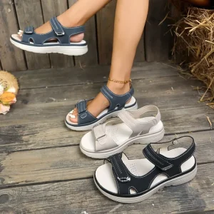 Summer New Fashion Women’s Plus Size Platform Sandals Cross Border Trade Velcro Casual Wedge Slippers Slip On Closure Type