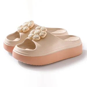 Summer New Fashionable Casual Women’s Open Toe Breathable Printed Slippers Anti-Slip Wear-Resistant Thick Sole