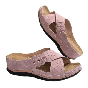 Summer New Large Size Breathable Soft Comfort Casual Sandals Roman Style Peep Toe PU Women’s Outdoor Wedge