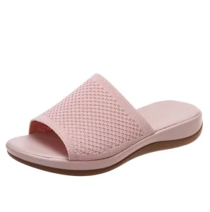 Summer New Large Women’s Shoes Casual Soft PU Sandal Lightweight Flat Slippers for Women