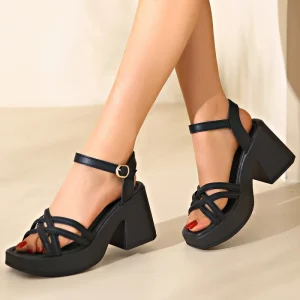 Summer New Platform Thick Heel Sandals Fashion Large Size Fish Mouth High Heels Women’s Shoes