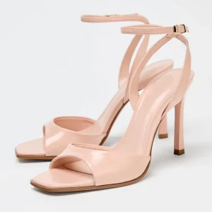Summer New Square Head High Heel Thin Heel Sandals Square Head Sexy Banquet Fashion Women’s Sandals