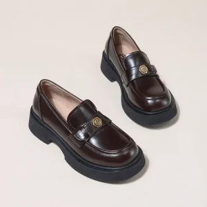 Summer New Women’s British Style Loafers Small Leather Casual Single Shoes Thick Soft Sole Height Increasing Women’s Pumps