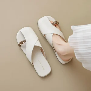 Summer New Women’s Outdoor Slippers Korean Style Fashion Flat Shoes Women’s Casual Mary Jane Mules
