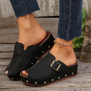 Summer Open Toe Women’s Thick Soled Beach Sandals New Cross Border Baotou Slides Plus Size Foreign Trade for Slippers